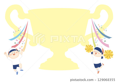 Cute children's sports day background material 2 Cute children's sports day background material 2 129068355
