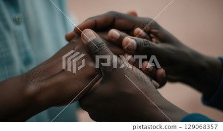 Hands Clasped in Support and Connection - Ai Generated 129068357