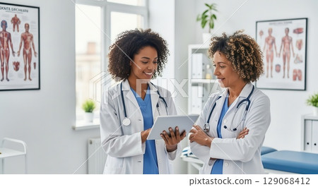 Female Doctors Discussing Patient Information - Ai Generated 129068412
