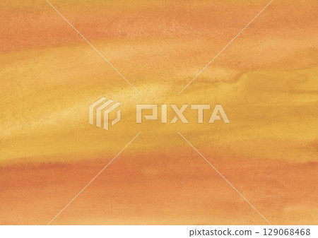 Background material of blurred yellow and brown watercolors with the texture of paper 129068468