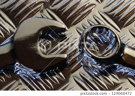 Chrome Spanner Head Comparison On Tread Plate 129068472
