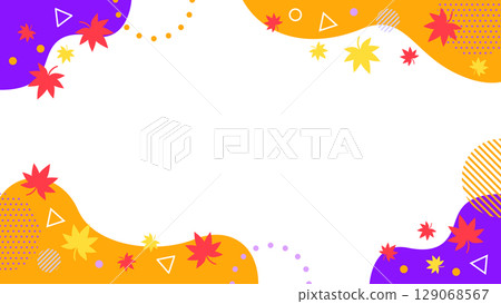 Abstract geometric pattern frame material inspired by Halloween. Background material. 16:9 size. Vector 129068567