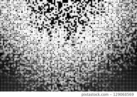 Halftone Concentric Pattern with Pixel Squares Halftone Concentric Pattern with Pixel Squares 129068569