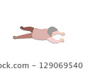 Illustration of an elderly person who needs care falling 129069540