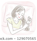 一個女人在睡個好覺放鬆 129070565