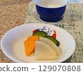 Teppanyaki course meal, pickles, ingredients, background 129070808