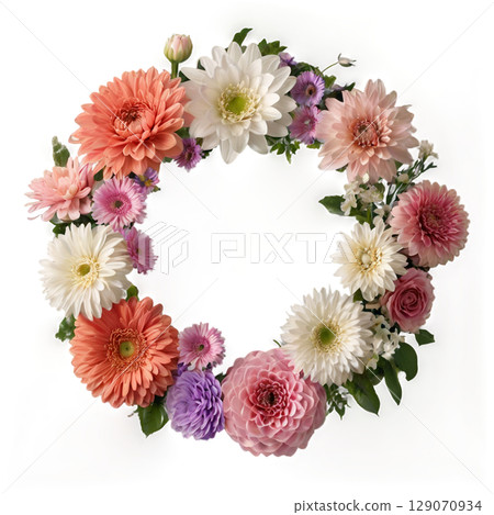 Beautiful flower wreath 129070934