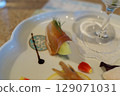 Teppanyaki course meal, side dish, ingredients, background 129071031