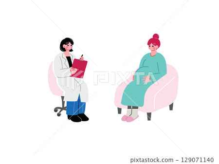一名孕婦在婦產科診所接受體檢 一名孕婦在婦產科診所接受體檢 129071140