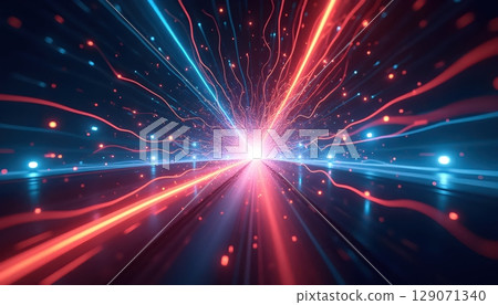 Abstract Tunnel Burst With Blurred Light Trails 129071340