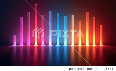 Radiant Color Lines In Vertical Light Art 129071351