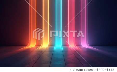 Vertical Rainbow Spectrum Lines In Soft Light 129071358