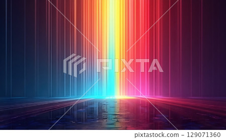 Colorful Striped Spectrum Art With Light Texture 129071360