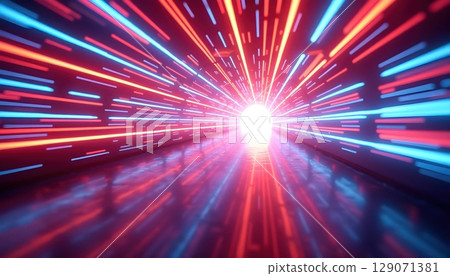 Color Spectrum Burst Creating Motion Tunnel Effect 129071381