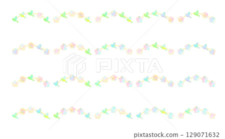 Bird and flower decorative border 129071632