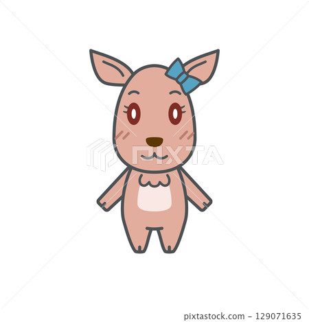 鹿插畫(雌性,正常) 鹿插畫(雌性,正常) 129071635