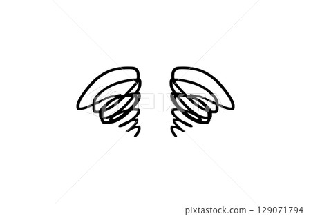 A vector of a swirling pattern representing confusion and haze (hand-drawn style) 129071794