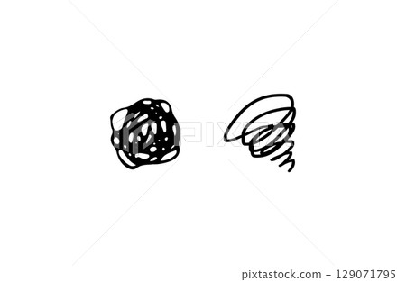 A vector of a swirling pattern representing confusion and haze (hand-drawn style) 129071795
