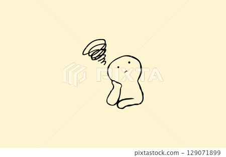 Vector illustration of a person worried about something 129071899