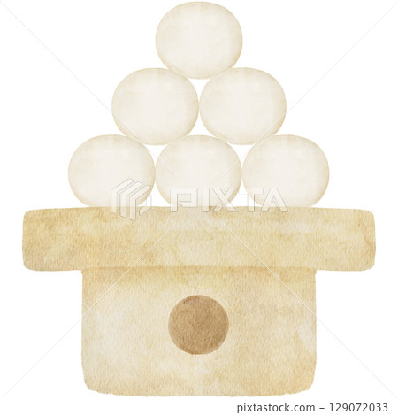 賞月餃子水彩插畫 129072033