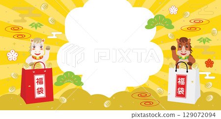 馬和福袋相框 129072094