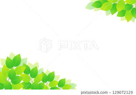 新鮮的綠葉右上左下背景素材插圖 129072129
