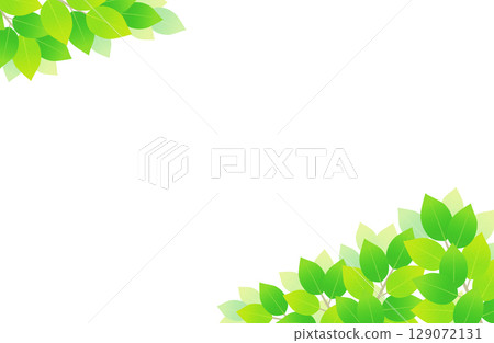 Fresh green leaves upper left lower right background material illustration 129072131