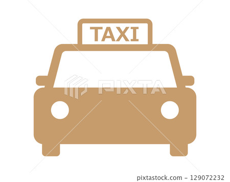 計程車圖示（TAXI輪廓） 129072232