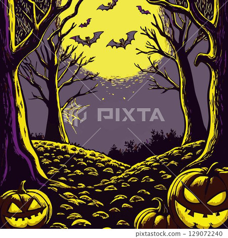halloween theme background with black bats and spiders halloween theme background with black bats and spiders 129072240