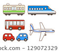 Illustrations of cars and vehicles used for going out 129072329