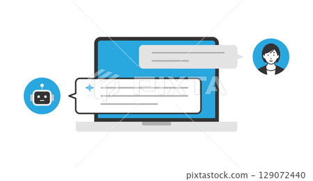 Illustration of an image using AI generated on a computer 129072440