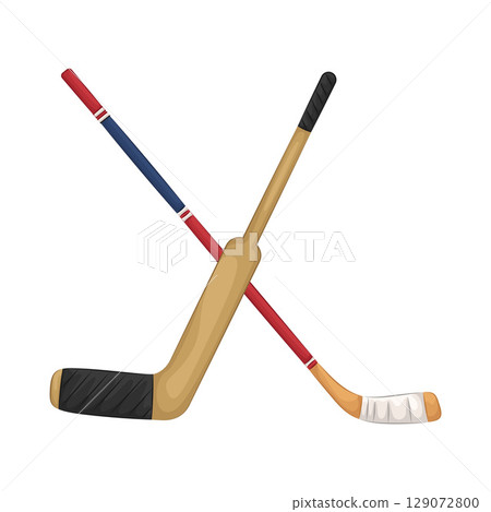 Illustration of Hockey Stick Illustration of Hockey Stick 129072800