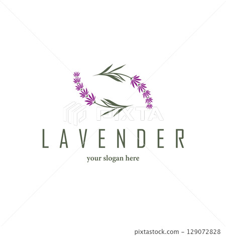 Lavender Logo, Simple Elegant Purple Flower Plant Vector, Greeting Card Design, Banner, Flower Ornament, Lavender Hand Drawn Wedding, Icon Symbol Illustration Lavender Logo, Simple Elegant Purple Flower Plant Vector, Greeting Card Design, Banner, Flower Ornament, Lavender Hand Drawn Wedding, Icon Symbol Illustration 129072828