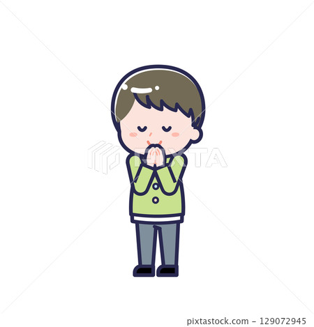 Child in casual clothes / diagonal / boy 24 129072945
