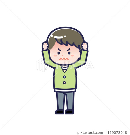 Child in casual clothes / diagonal / boy 27 129072948