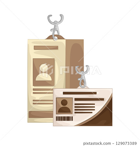 Illustration of ID Card Illustration of ID Card 129073389