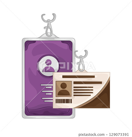 Illustration of ID Card Illustration of ID Card 129073391