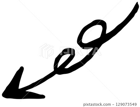 Simple hand-drawn arrow vector 129073549