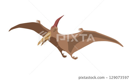 飛行翼龍（恐龍）的簡單插圖 129073597