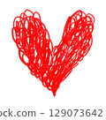 Roughly handwritten red heart 129073642