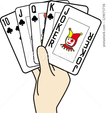 Hands with playing cards 129073736