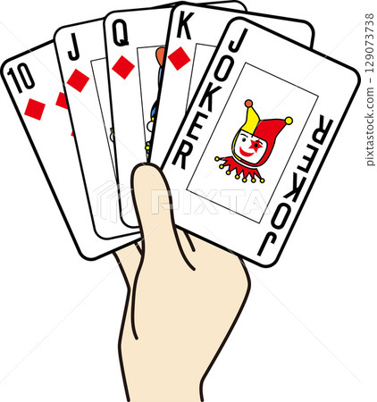 Hands with playing cards 129073738