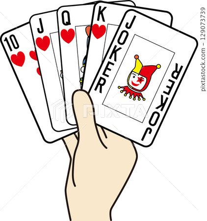 Hands with playing cards 129073739