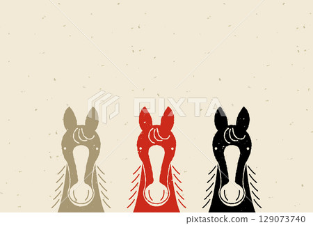Year of the Horse: Simple Horse Face New Year's Card Template (Print Style) Year of the Horse: Simple Horse Face New Year's Card Template (Print Style) 129073740