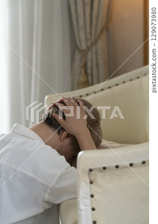 Depressed elderly woman Depressed elderly woman 129073980