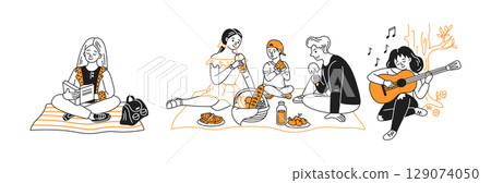 Group Picnic with Acoustic Guitar and Reading Group Picnic with Acoustic Guitar and Reading 129074050