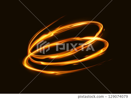 Glowing Abstract Light Swirls on Dark Background 129074079