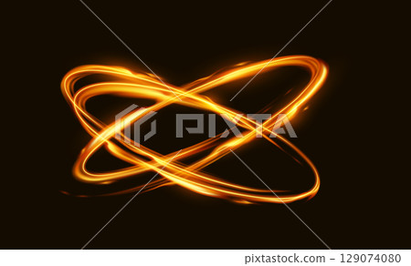 Glowing Abstract Light Trails on Dark Background Glowing Abstract Light Trails on Dark Background 129074080