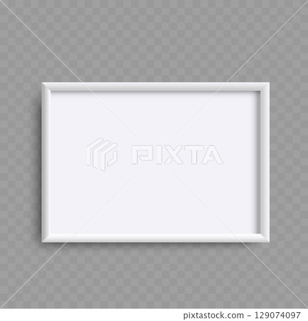 Blank White Square Picture Frame Mockup. Realistic Empty Design. Vector Blank White Square Picture Frame Mockup. Realistic Empty Design. Vector 129074097