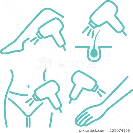 Icon Hair Removal Hair Beauty Medical Person Woman Man Skin Medical Beauty Line Drawing Illustration 129074196